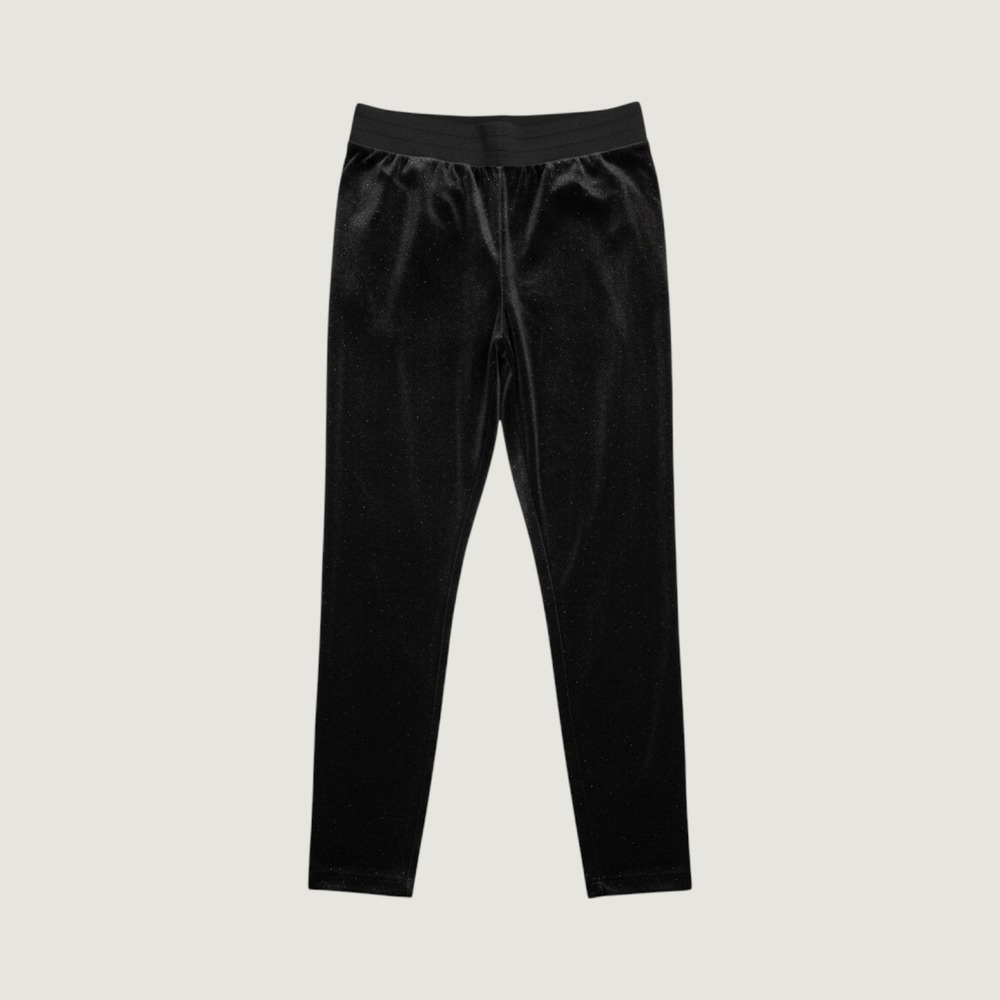 NWT Y2K Juicy Couture Black Velour Glitter Jogger Pants‎ Women Lg Elastic Waist
